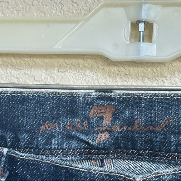 7 For All Mankind Crop Mia Jeans Women’s Size 30 Dark Wash Cuffed Denim USA - Picture 5 of 8